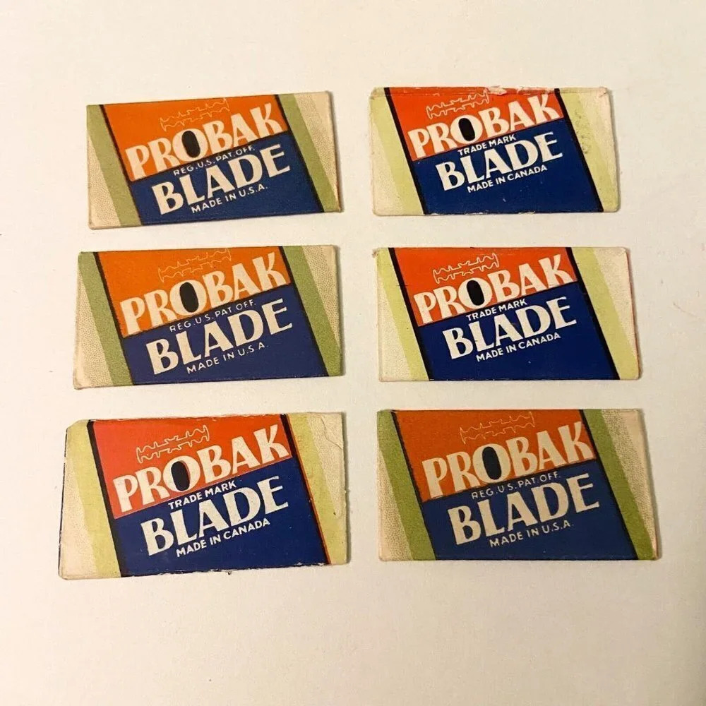 Vintage Probak Safety Razor Blades Lot of 6 Made in USA and Canada